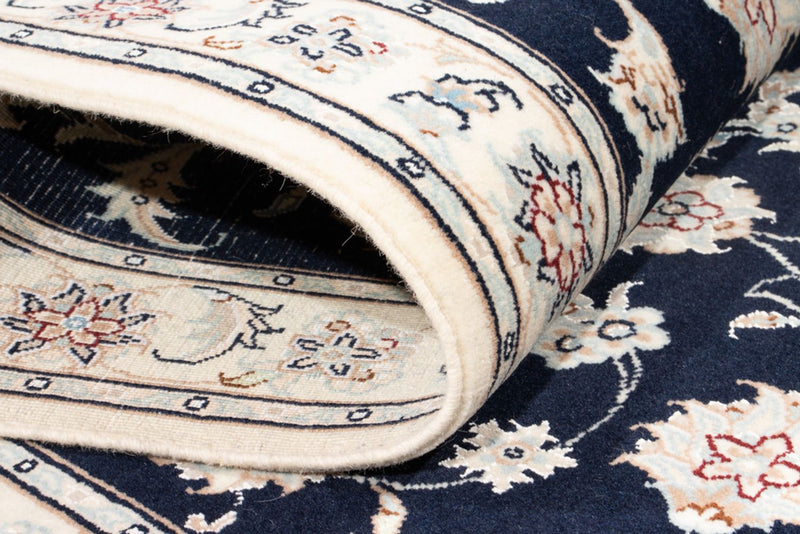 Tapis de couloir Tapis persan - Nain - Royal - 203 x 79 cm - bleu foncé