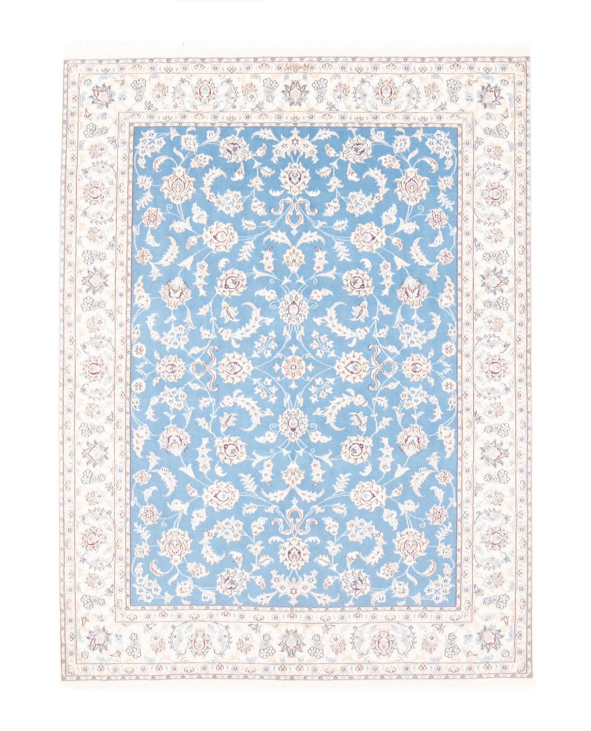 Tapis persan - Nain - Royal - 196 x 150 cm - bleu clair