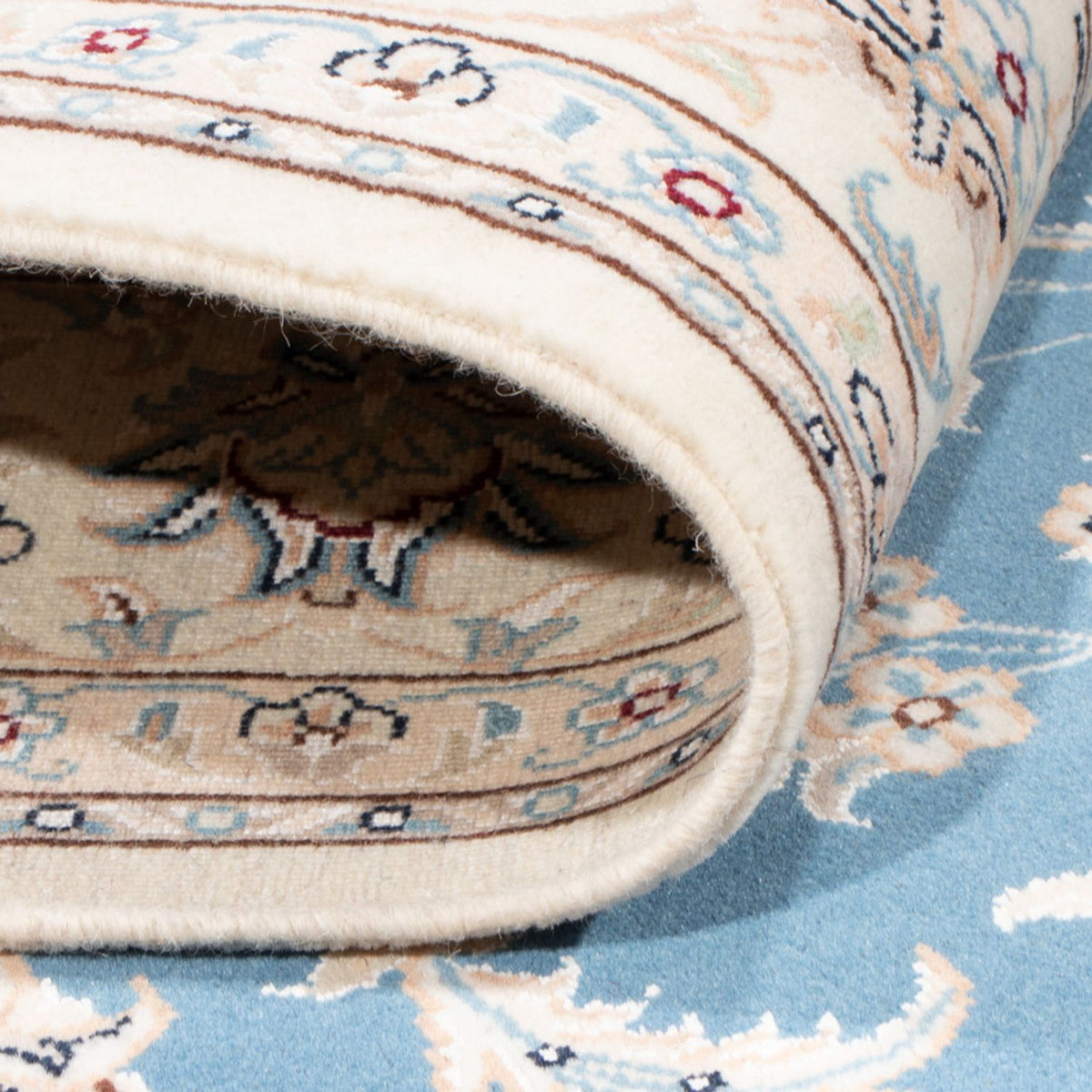 Tapis persan - Nain - Royal - 196 x 150 cm - bleu clair