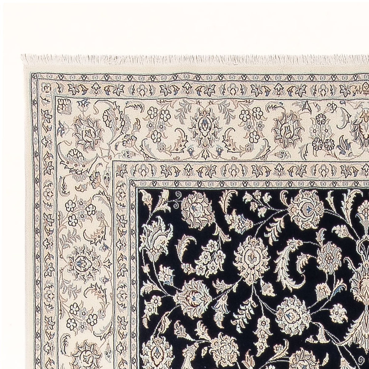 Tapis persan - Nain - Premium - 303 x 196 cm - bleu foncé