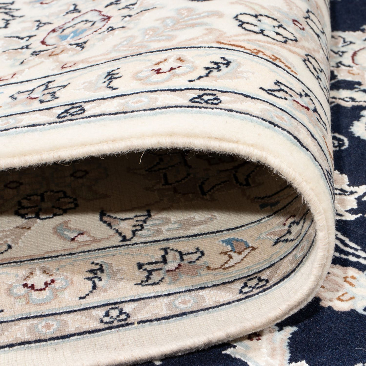 Tapis persan - Nain - Premium - 303 x 196 cm - bleu foncé