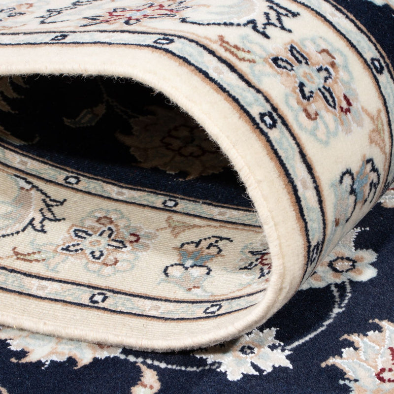 Tapis de couloir Tapis persan - Nain - Royal - 202 x 78 cm - bleu foncé