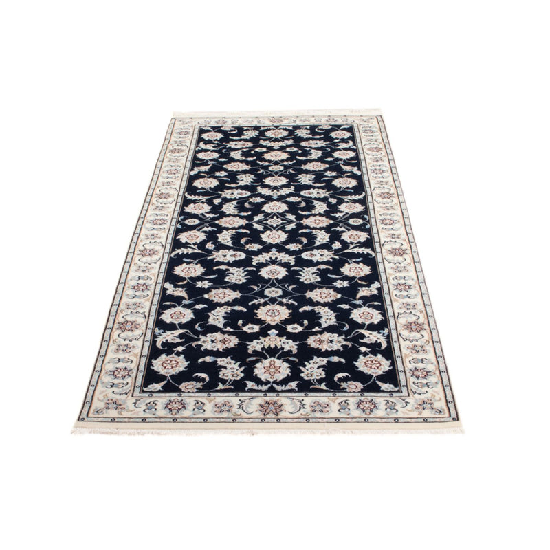 Tapis de couloir Tapis persan - Nain - Royal - 202 x 78 cm - bleu foncé