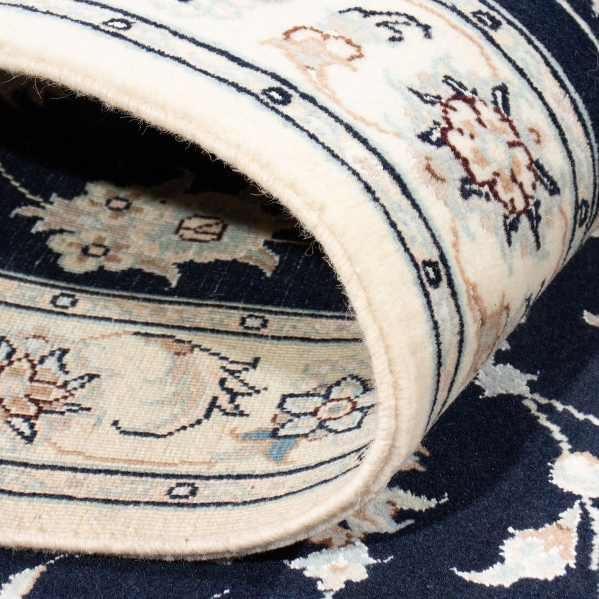 Tapis de couloir Tapis persan - Nain - Royal - 200 x 81 cm - bleu foncé