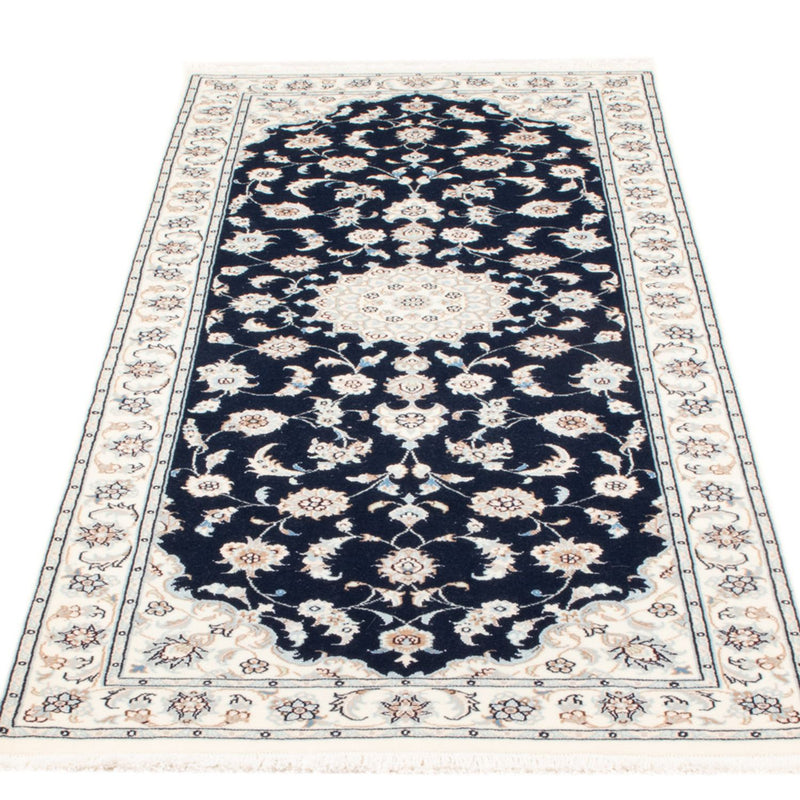 Tapis de couloir Tapis persan - Nain - Royal - 200 x 81 cm - bleu foncé
