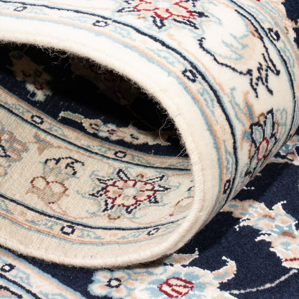 Tapis de couloir Tapis persan - Nain - Royal - 201 x 78 cm - bleu foncé