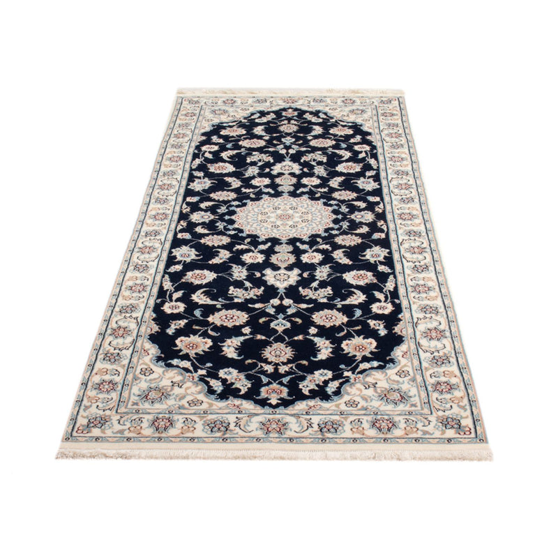 Tapis de couloir Tapis persan - Nain - Royal - 201 x 78 cm - bleu foncé