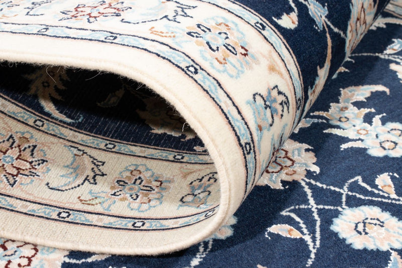 Tapis de couloir Tapis persan - Nain - Royal - 198 x 78 cm - bleu foncé