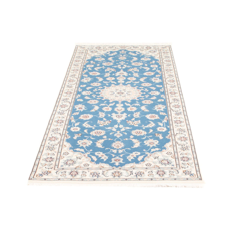 Tapis de couloir Tapis persan - Nain - Royal - 197 x 82 cm - bleu clair