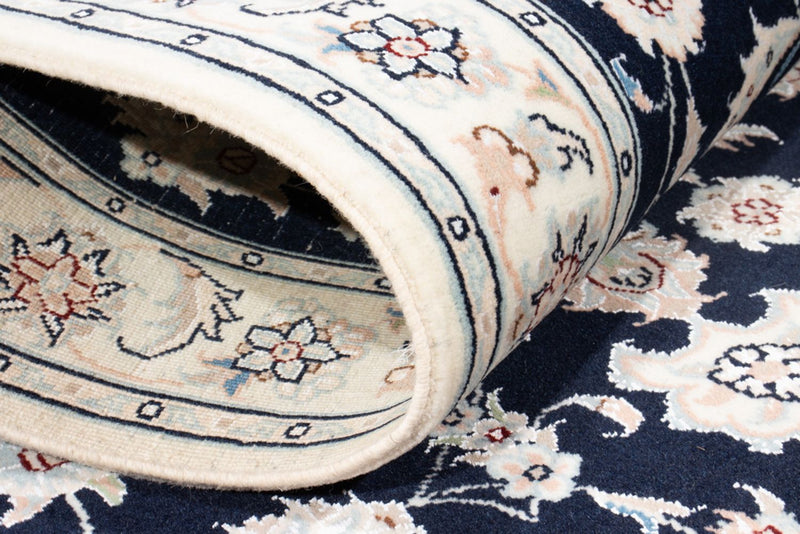 Tapis de couloir Tapis persan - Nain - Royal - 198 x 81 cm - bleu foncé