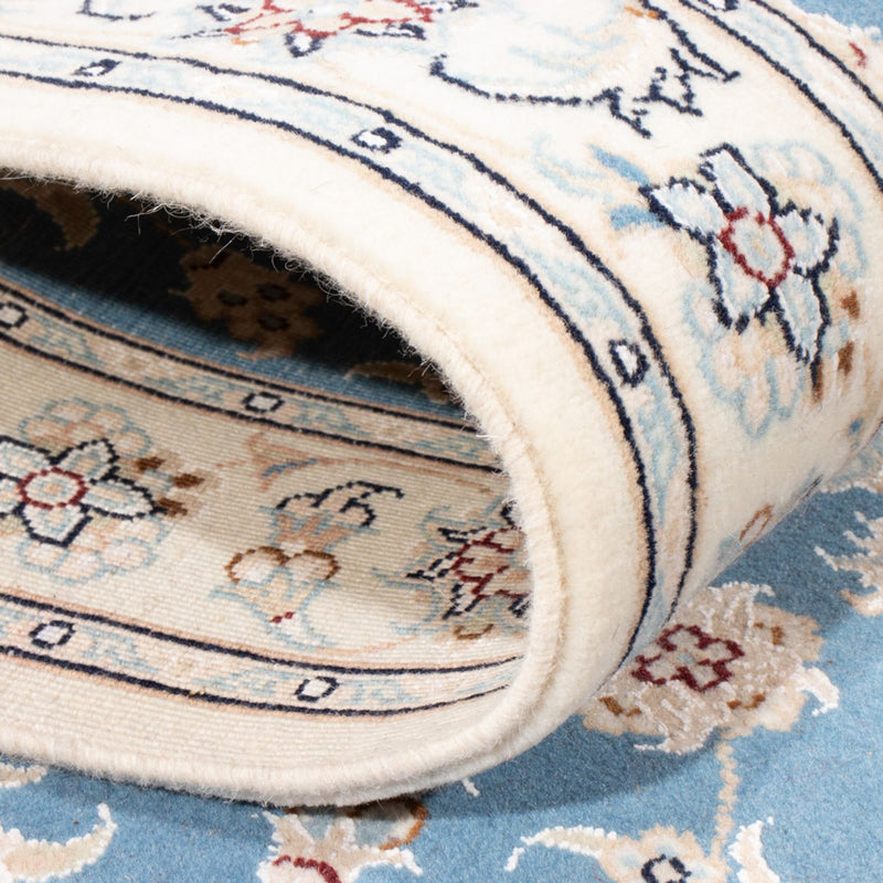 Tapis de couloir Tapis persan - Nain - Royal - 204 x 82 cm - bleu clair