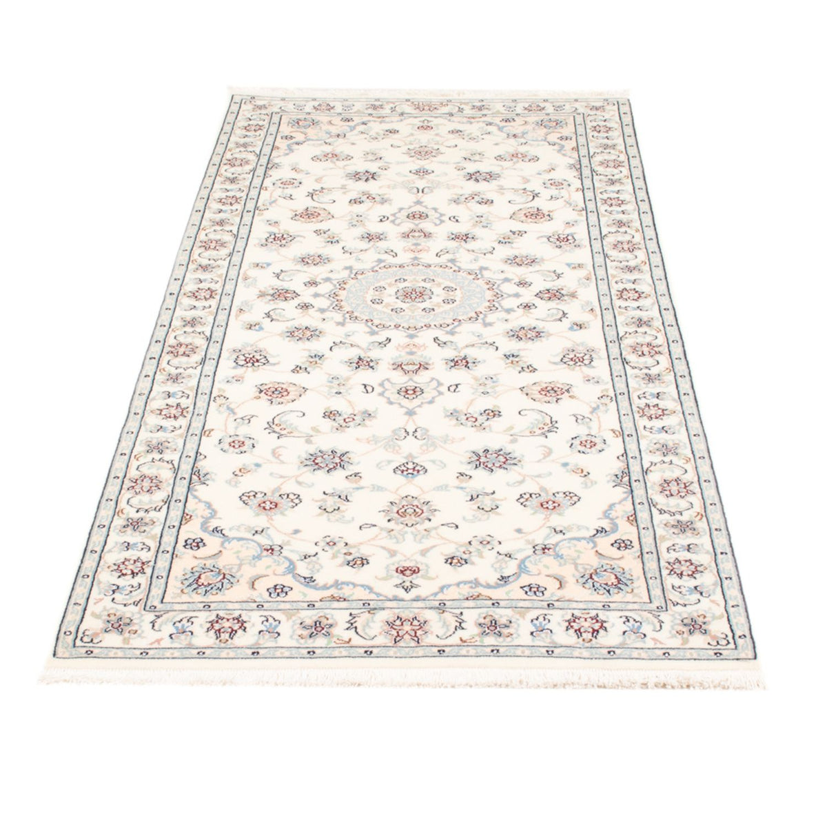 Tapis de couloir Tapis persan - Nain - Royal - 199 x 81 cm - crème
