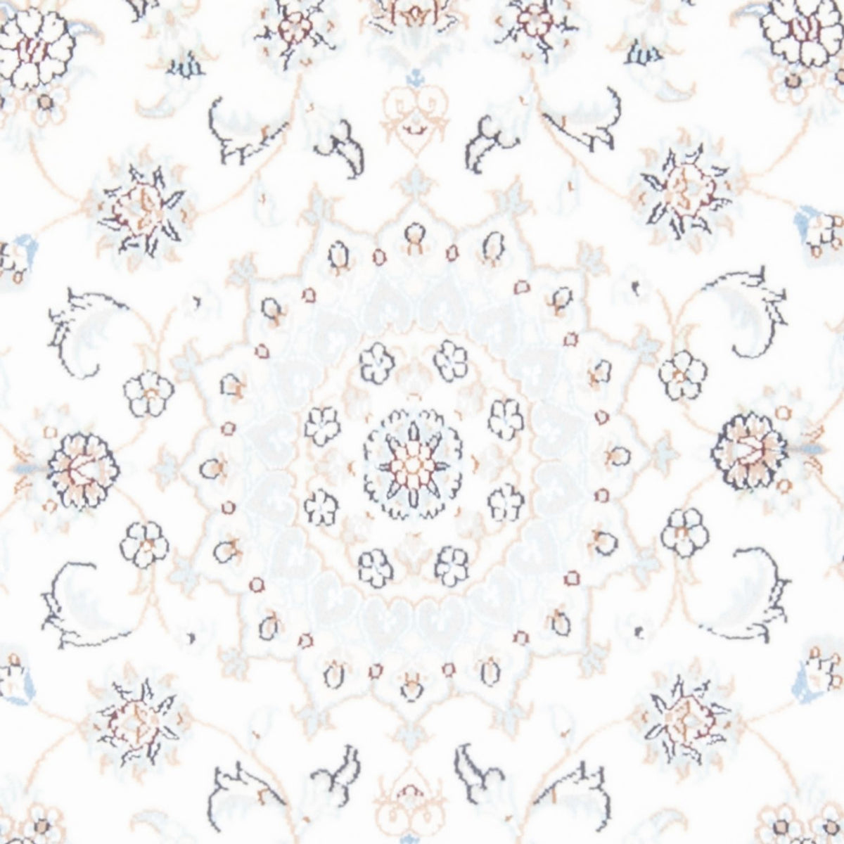 Tapis de couloir Tapis persan - Nain - Royal - 198 x 80 cm - crème