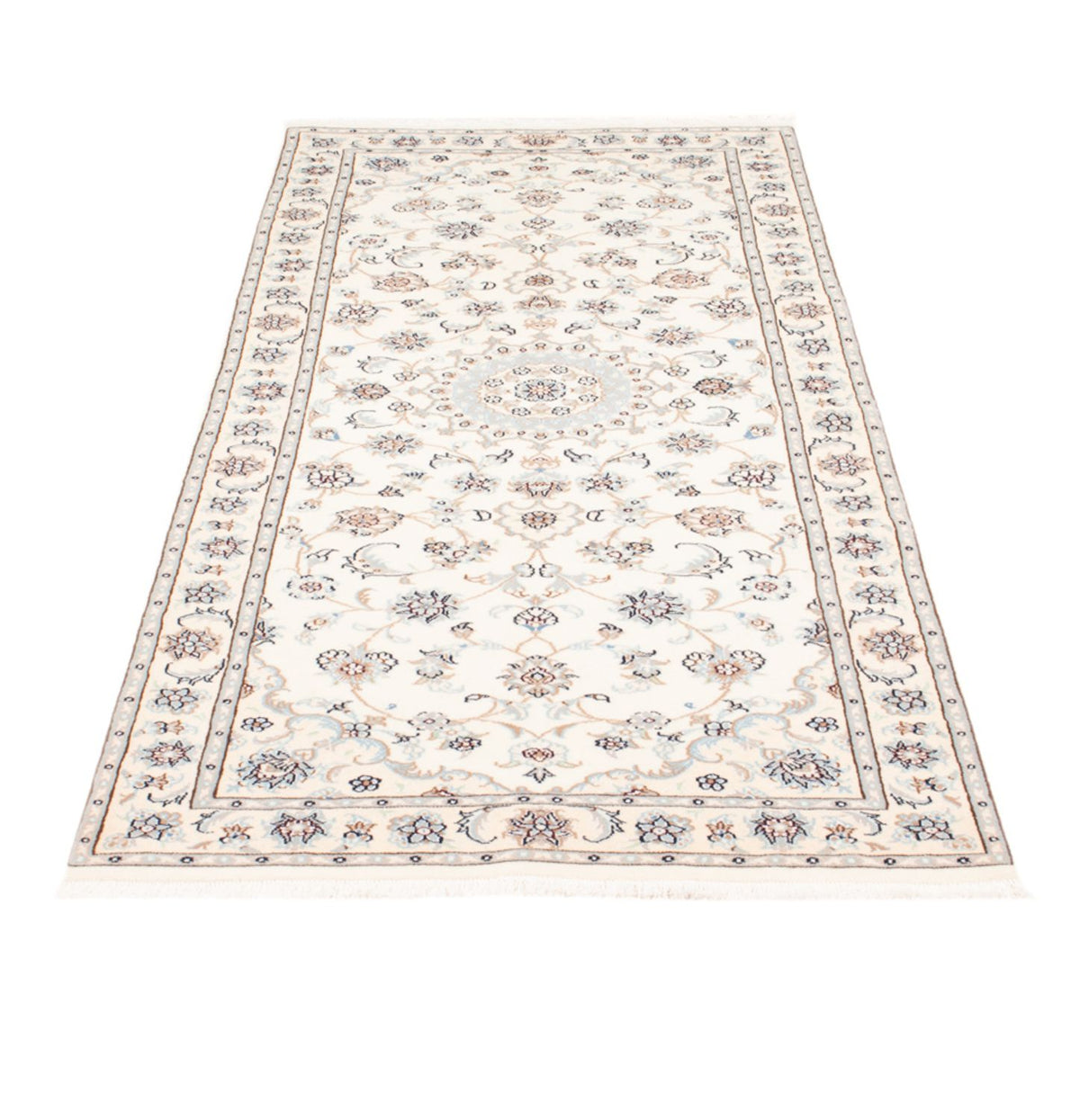 Tapis de couloir Tapis persan - Nain - Royal - 198 x 80 cm - crème