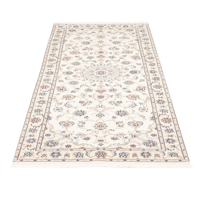 Tapis de couloir Tapis persan - Nain - Royal - 198 x 80 cm - crème