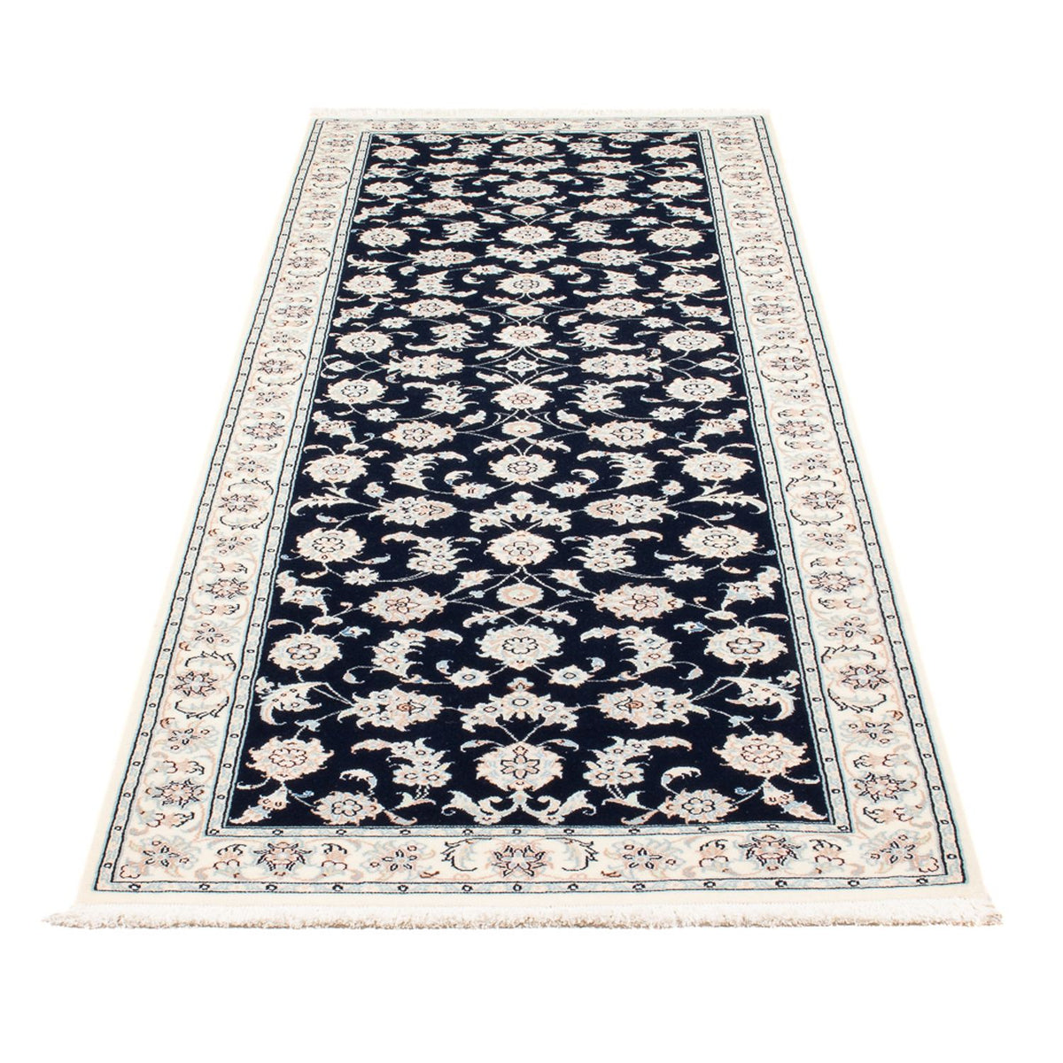 Tapis de couloir Tapis persan - Nain - Premium - 248 x 83 cm - bleu foncé