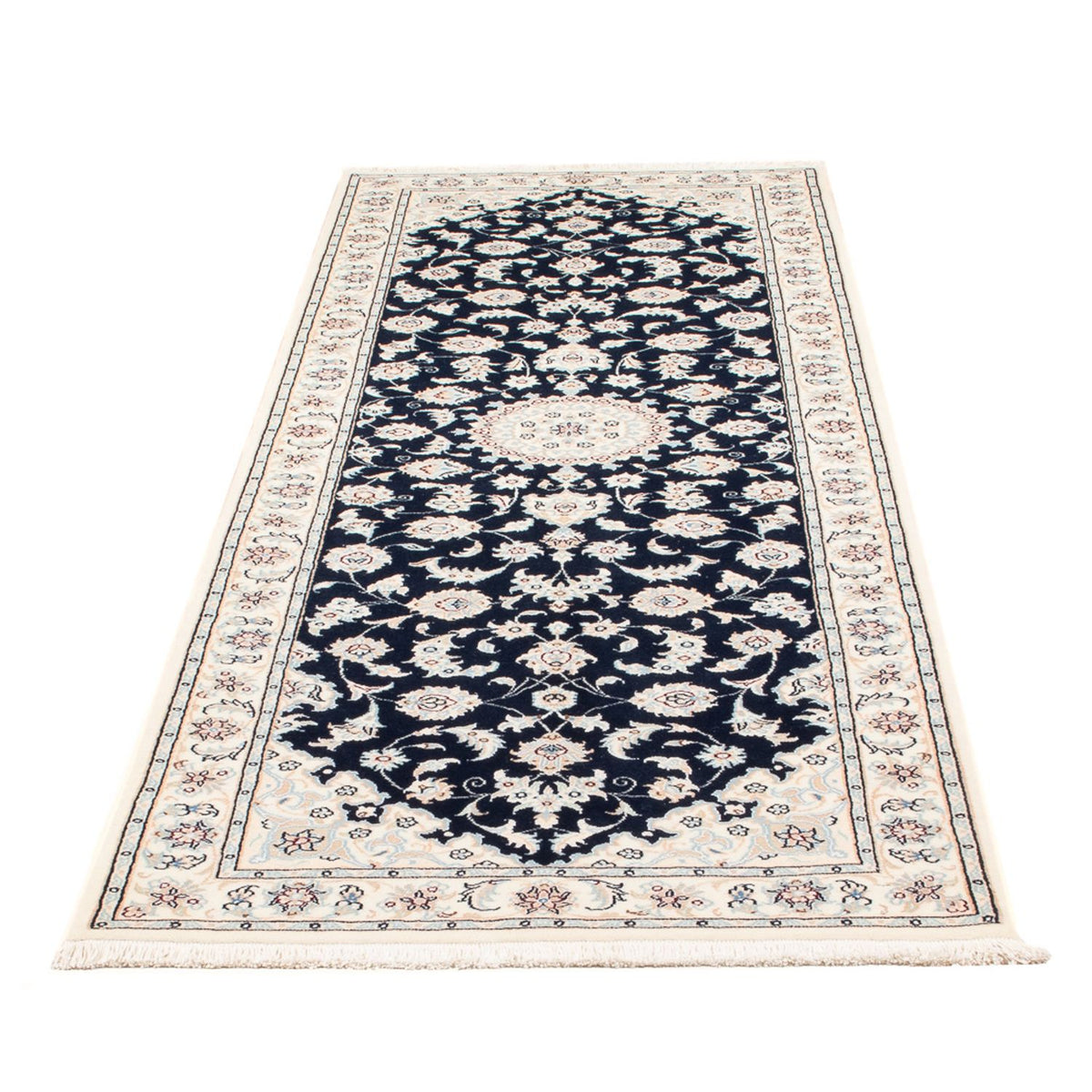 Tapis de couloir Tapis persan - Nain - Premium - 241 x 83 cm - bleu foncé
