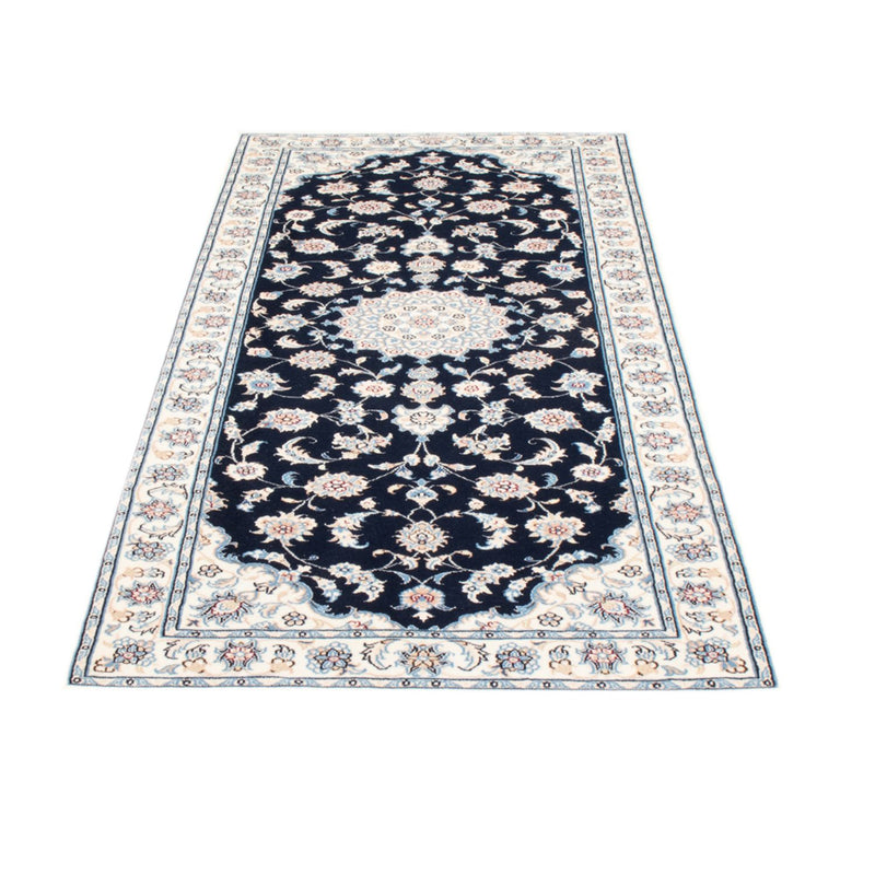 Tapis de couloir Tapis persan - Nain - Royal - 194 x 82 cm - bleu foncé