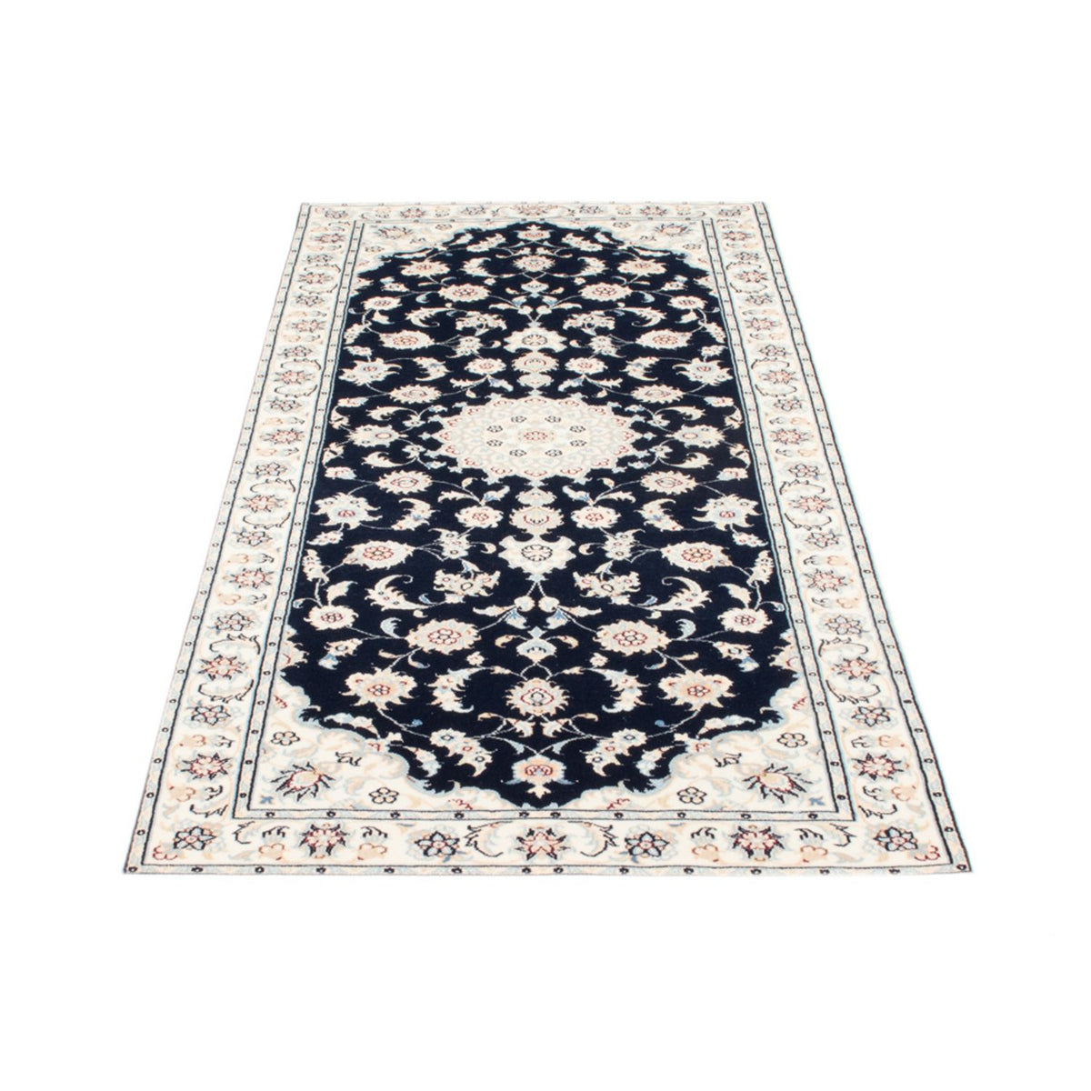Tapis de couloir Tapis persan - Nain - Royal - 200 x 80 cm - bleu foncé