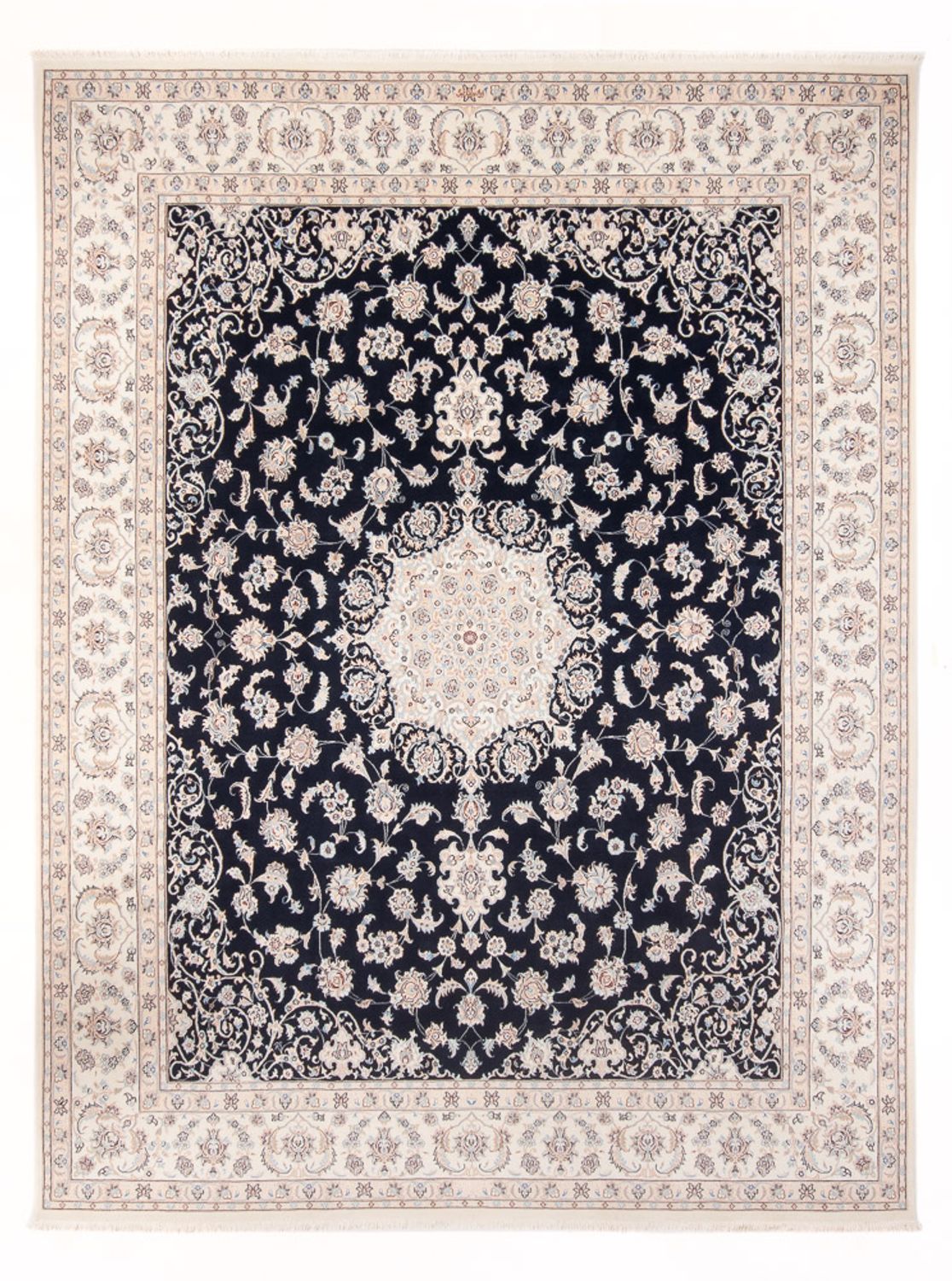 Tapis persan - Nain - Premium - 310 x 243 cm - bleu foncé