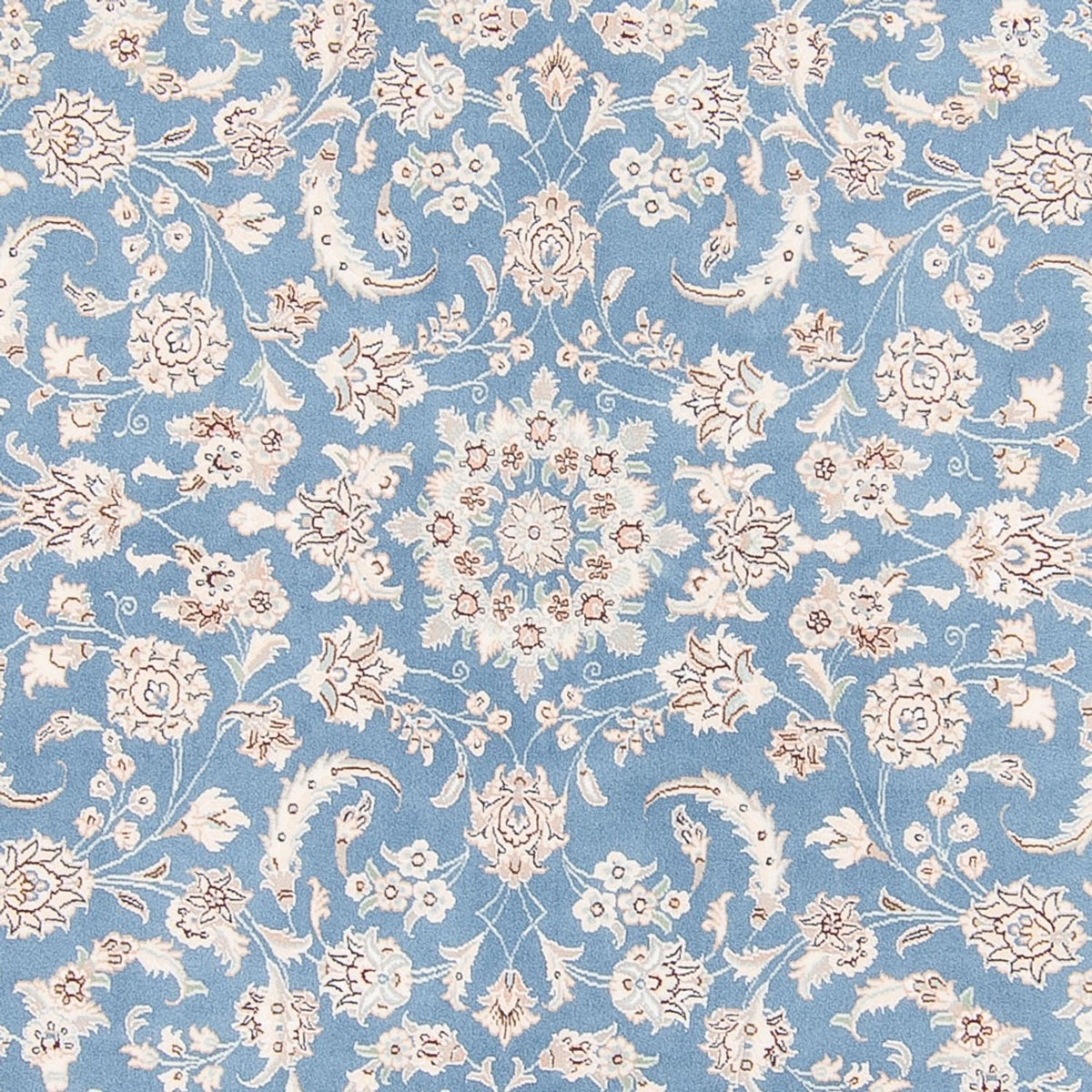 Tapis persan - Nain ronde  - 200 x 200 cm - bleu clair