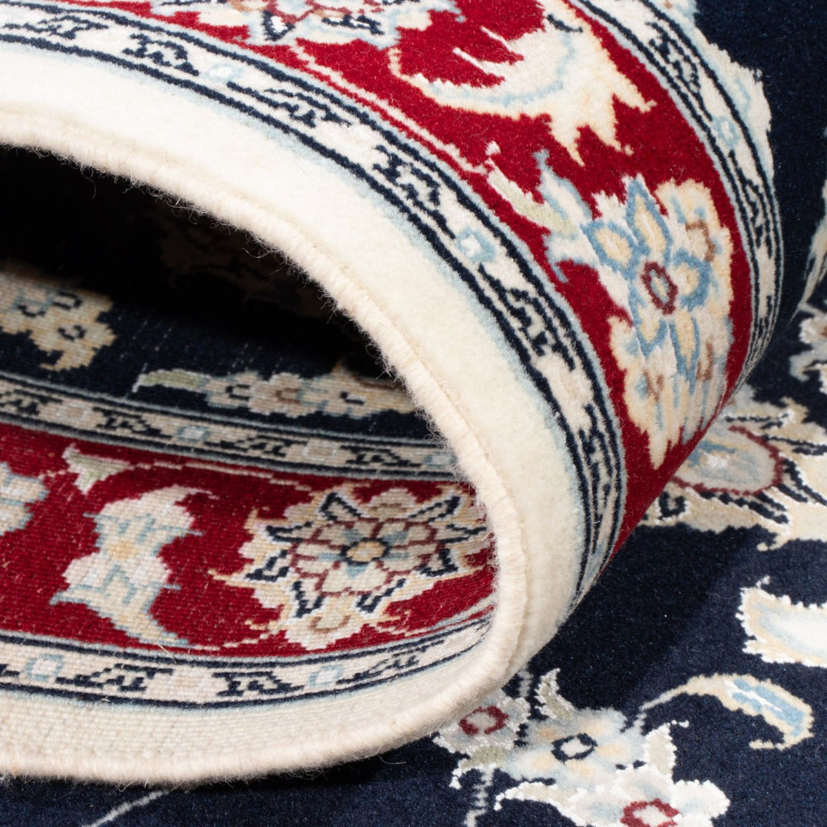 Tapis de couloir Tapis persan - Nain - Royal - 203 x 81 cm - bleu foncé