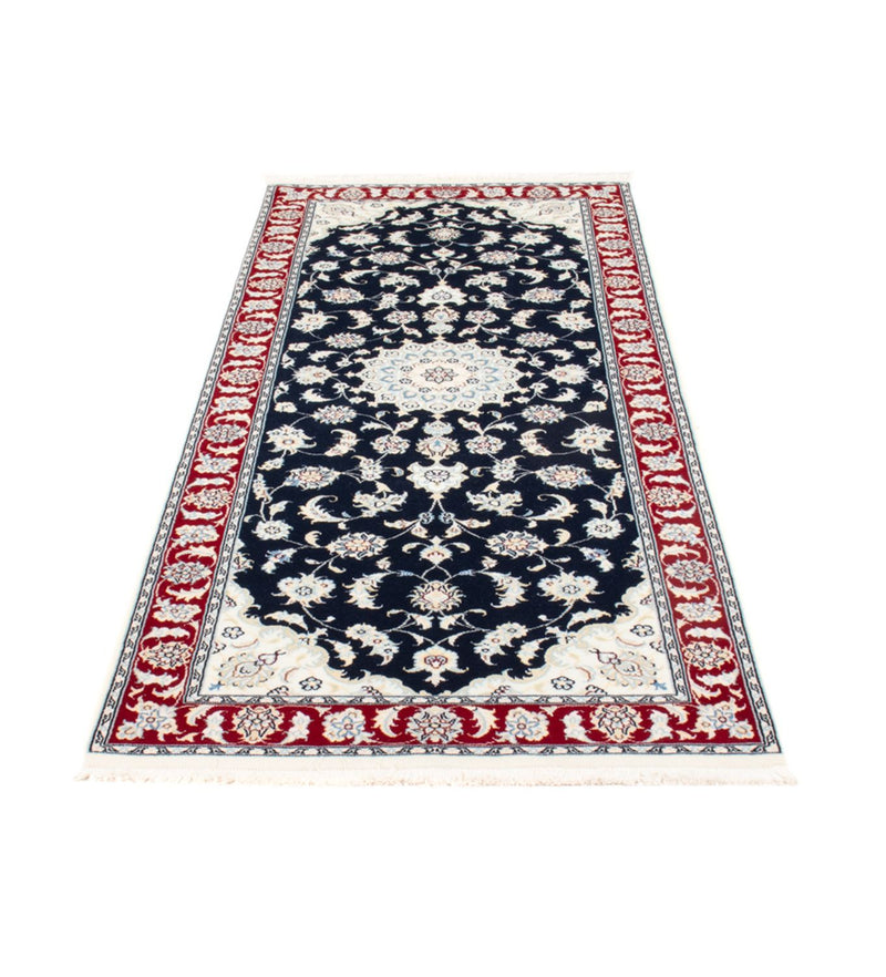 Tapis de couloir Tapis persan - Nain - Royal - 203 x 81 cm - bleu foncé