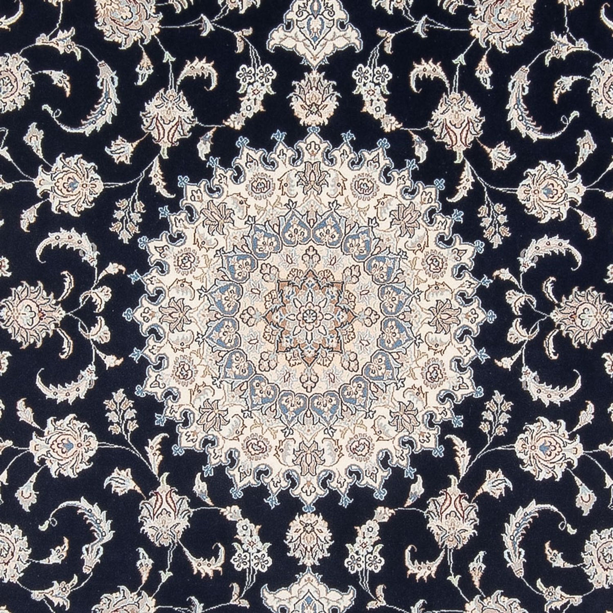 Tapis persan - Nain - Premium - 296 x 196 cm - bleu foncé