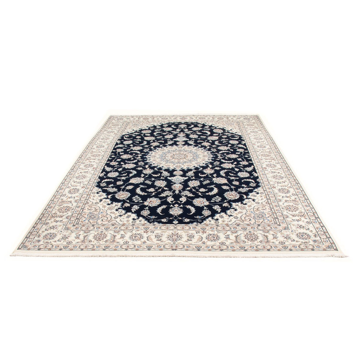 Tapis persan - Nain - Premium - 296 x 196 cm - bleu foncé