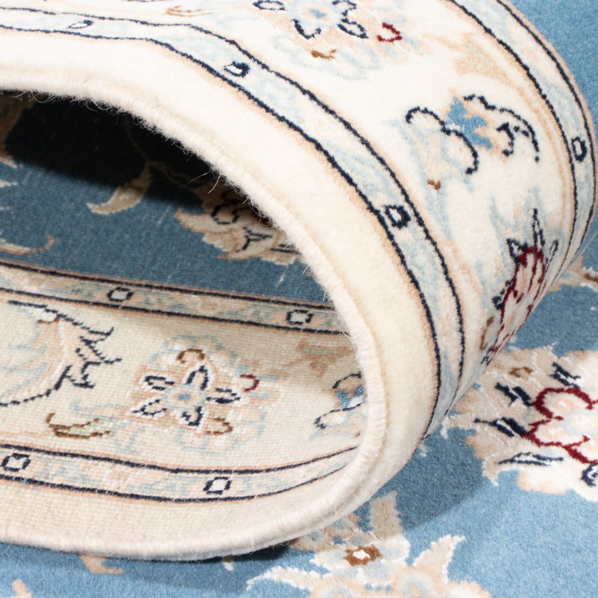 Tapis de couloir Tapis persan - Nain - Royal - 200 x 80 cm - bleu clair