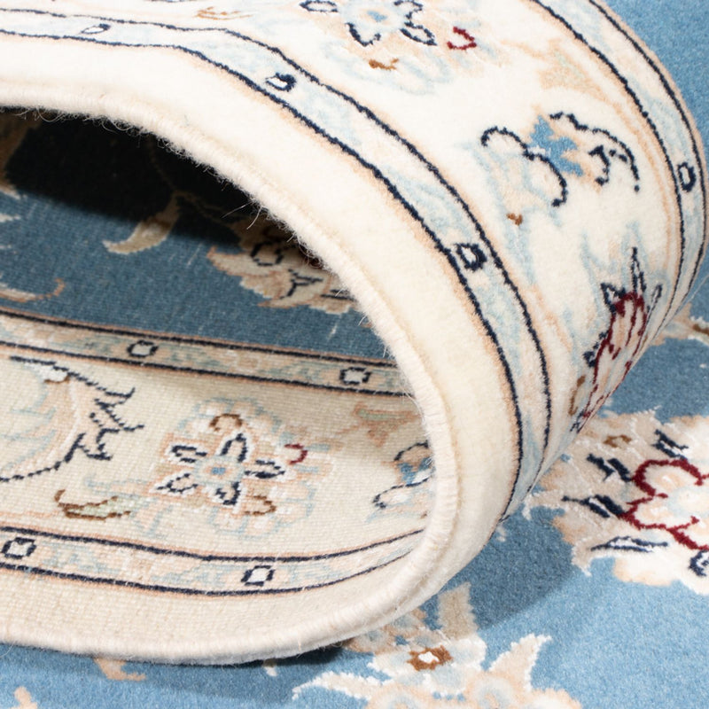 Tapis de couloir Tapis persan - Nain - Royal - 200 x 80 cm - bleu clair