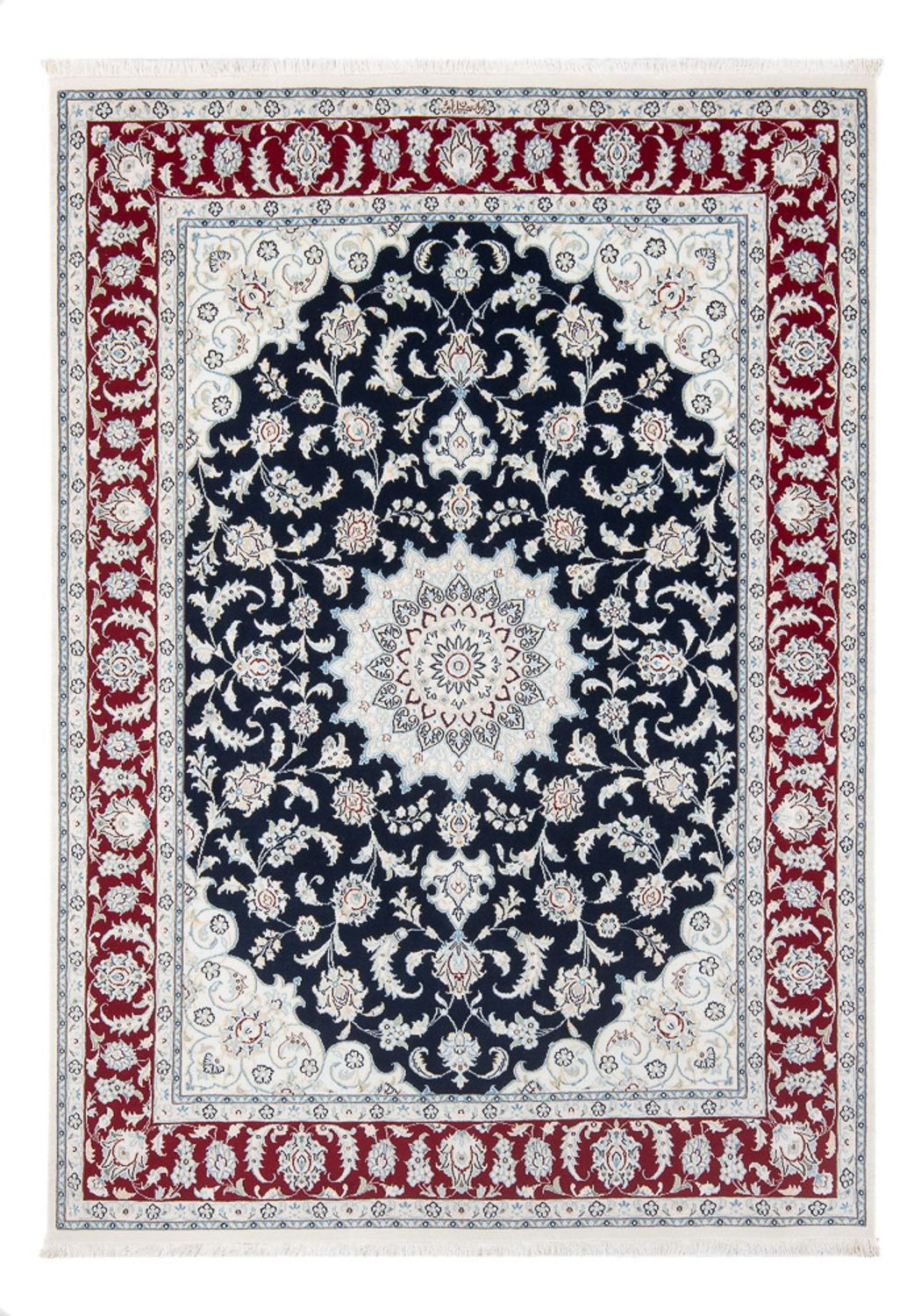 Tapis persan - Nain - Premium - 204 x 150 cm - bleu foncé