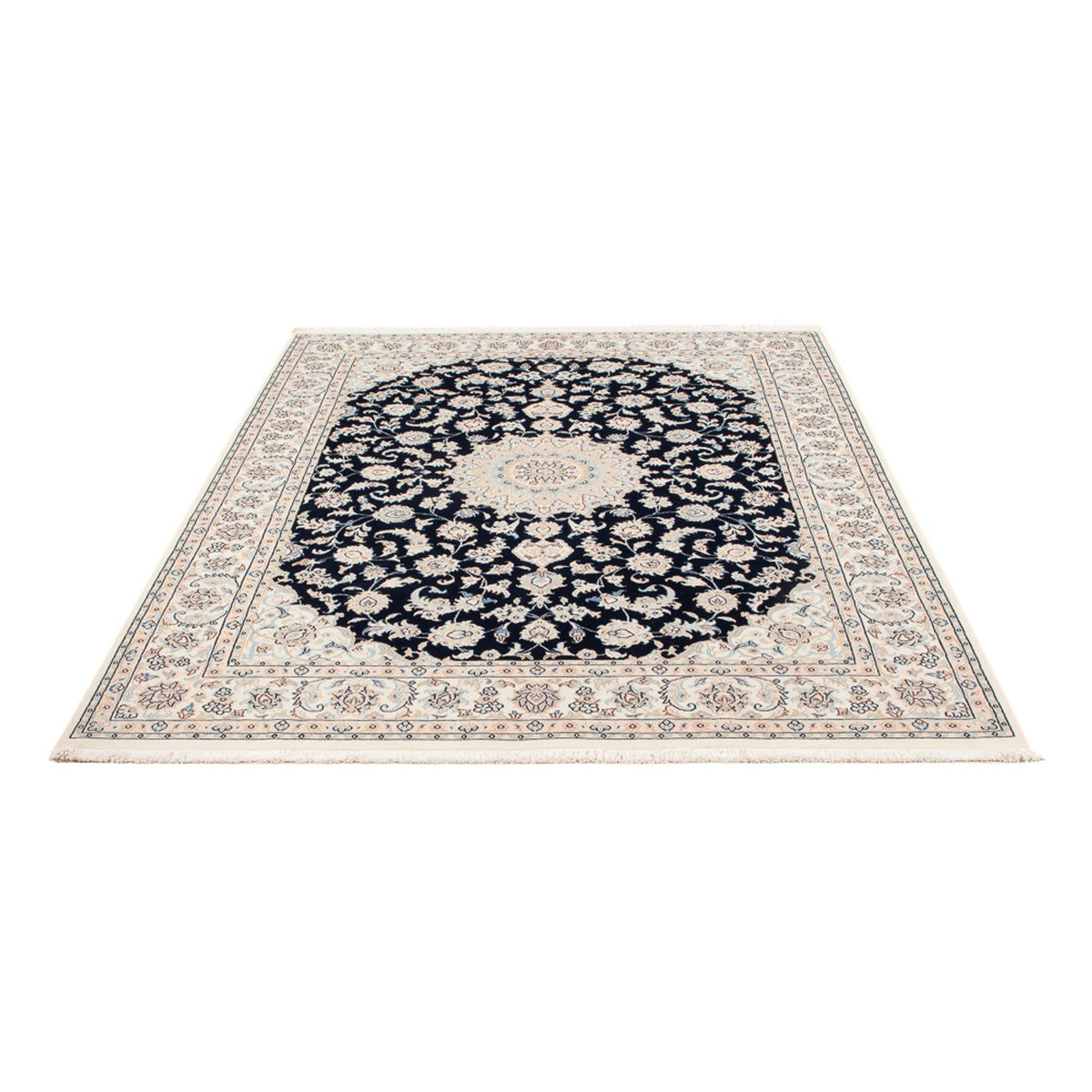 Tapis persan - Nain - Premium - 198 x 150 cm - bleu foncé