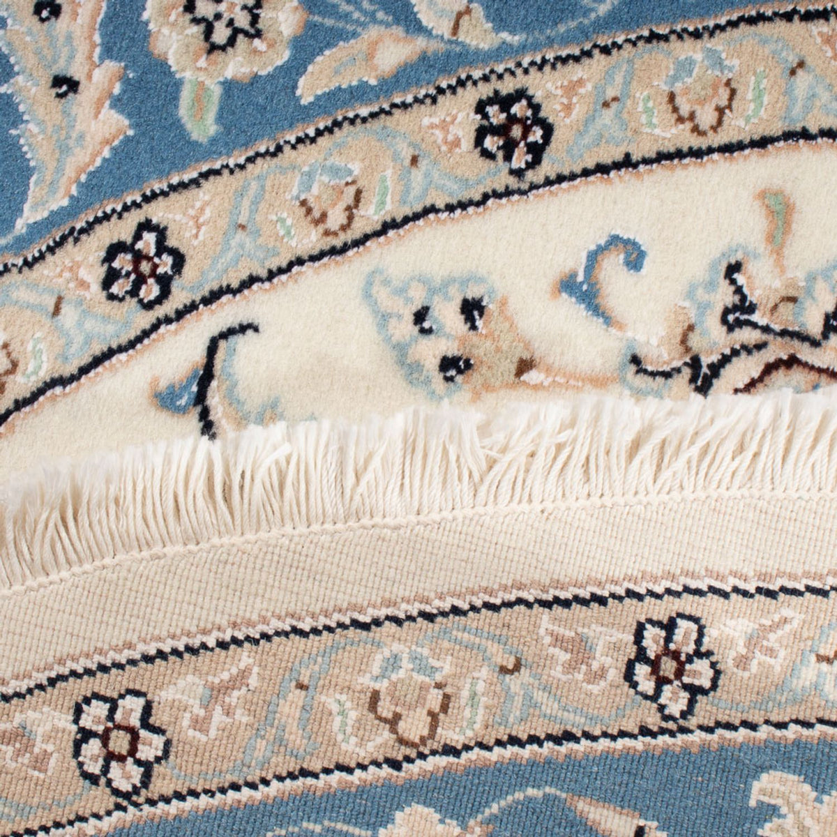 Tapis persan - Nain - Premium ronde - 148 x 149 cm - crème