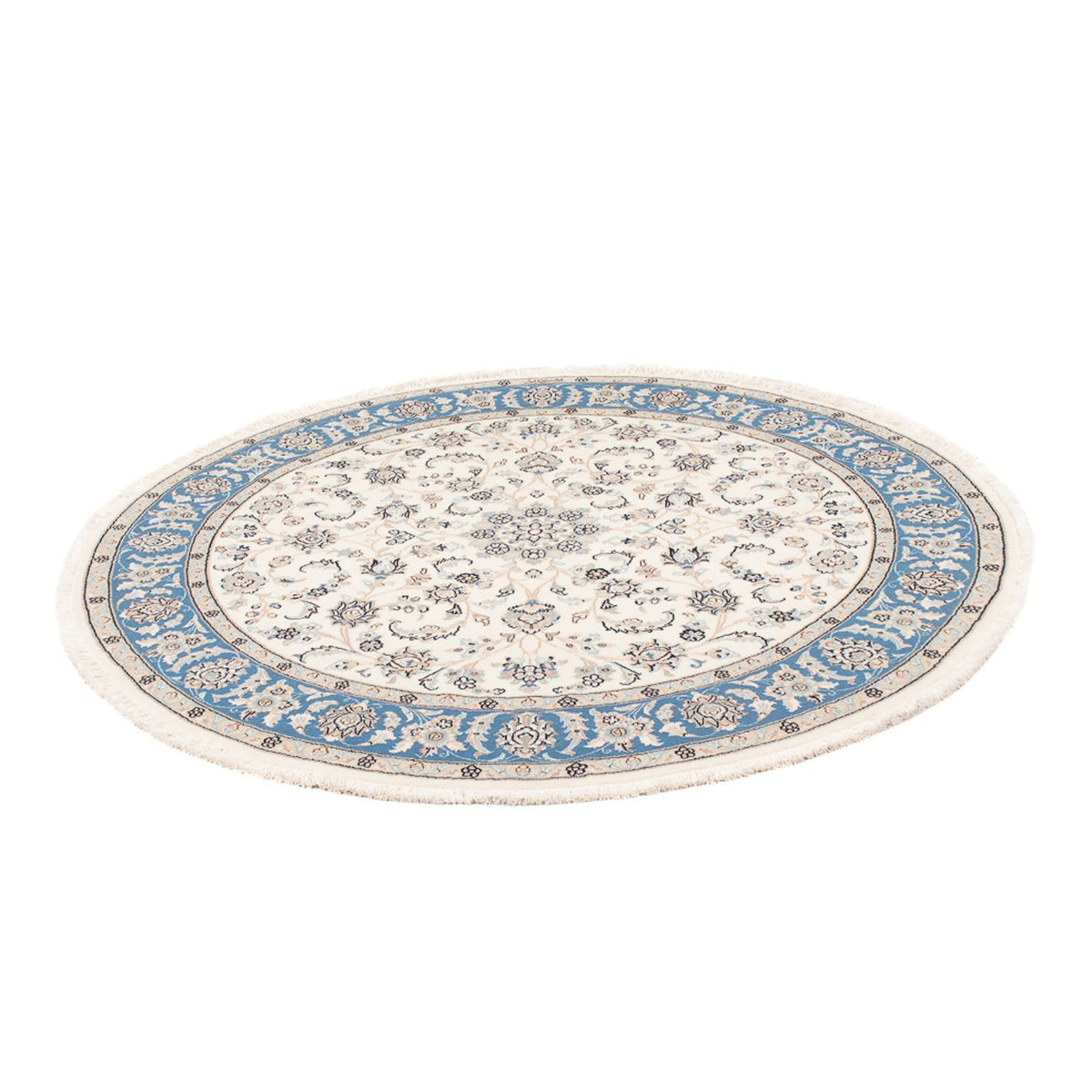 Tapis persan - Nain - Premium ronde - 148 x 149 cm - crème