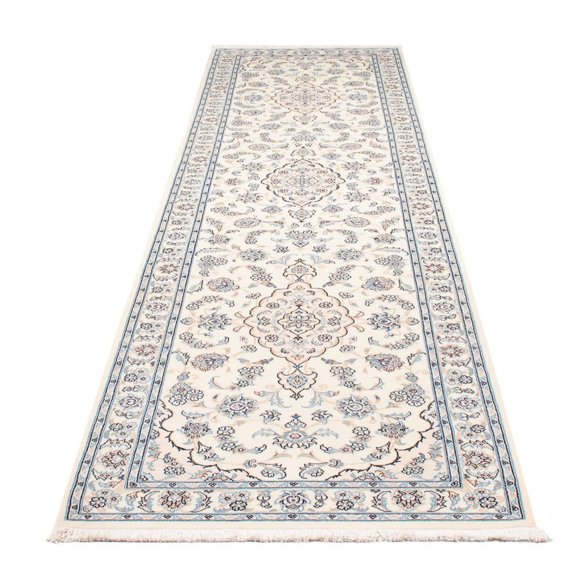Tapis de couloir Tapis persan - Nain - Premium - 350 x 84 cm - crème