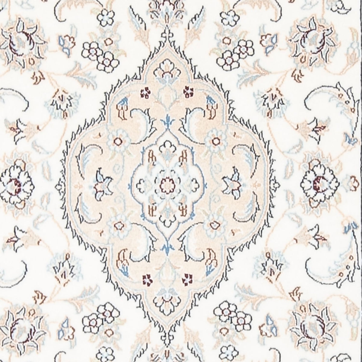 Tapis de couloir Tapis persan - Nain - Premium - 390 x 93 cm - crème