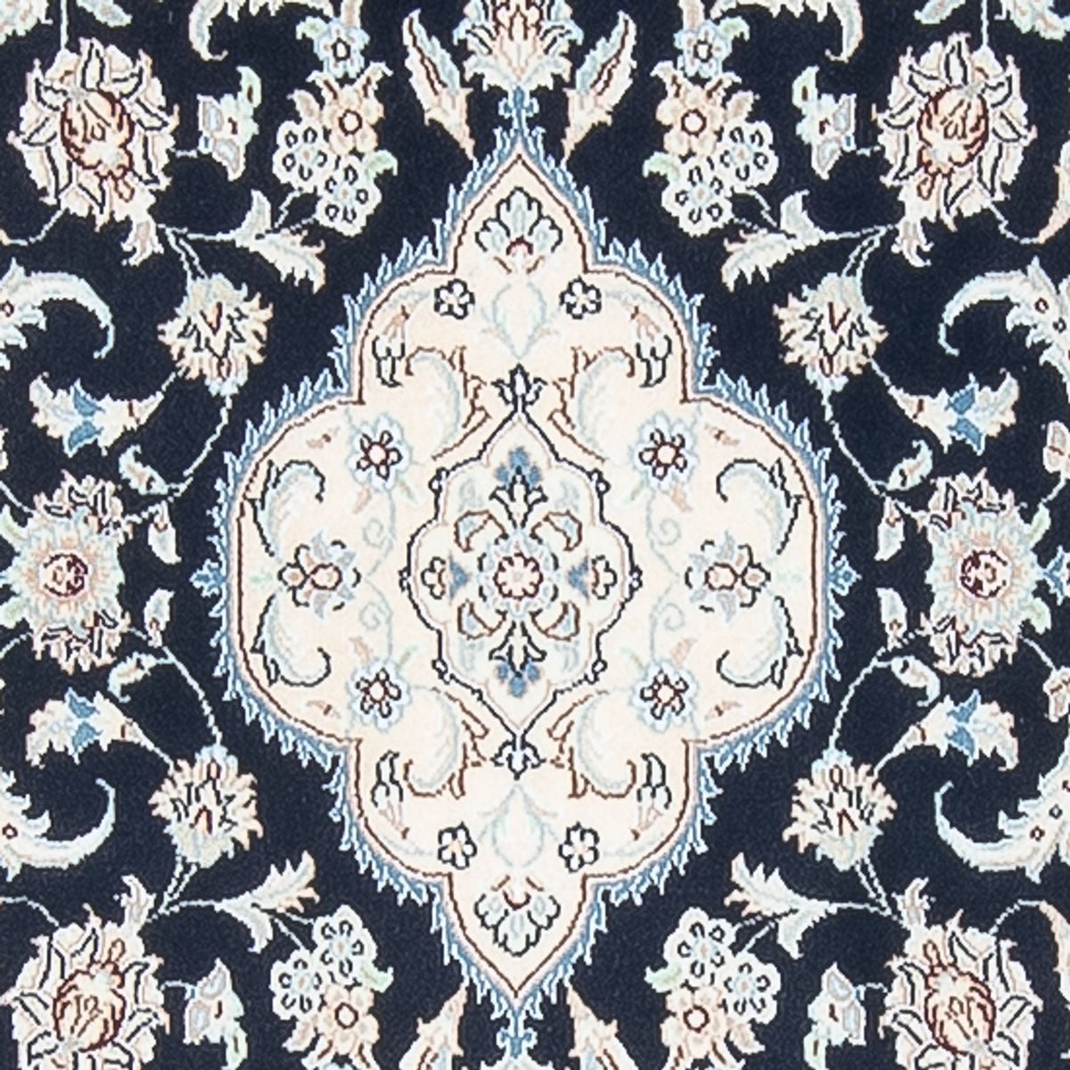 Tapis de couloir Tapis persan - Nain - Premium - 388 x 88 cm - bleu foncé