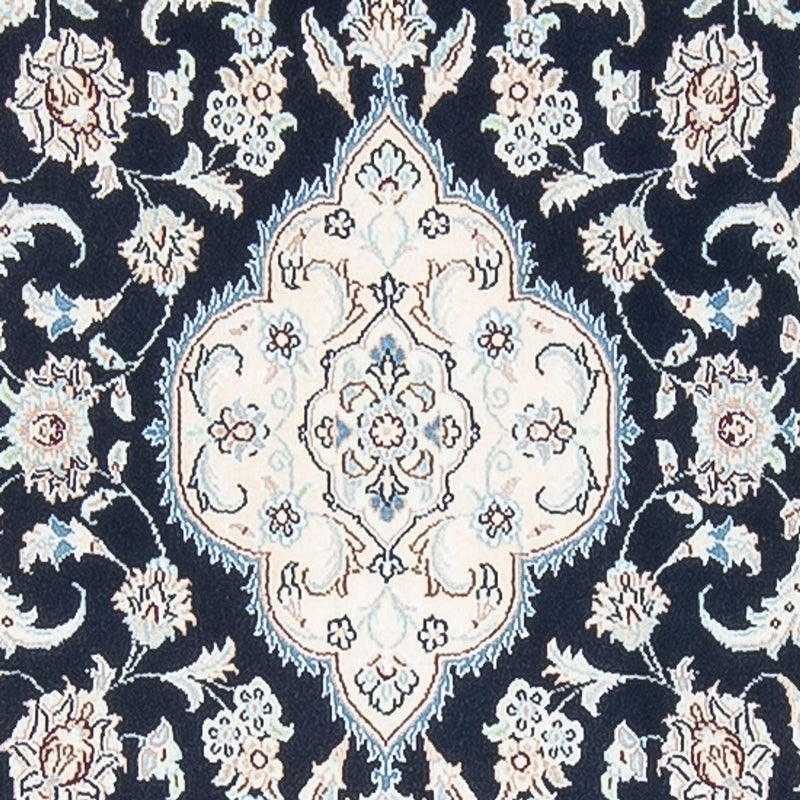 Tapis de couloir Tapis persan - Nain - Premium - 388 x 88 cm - bleu foncé