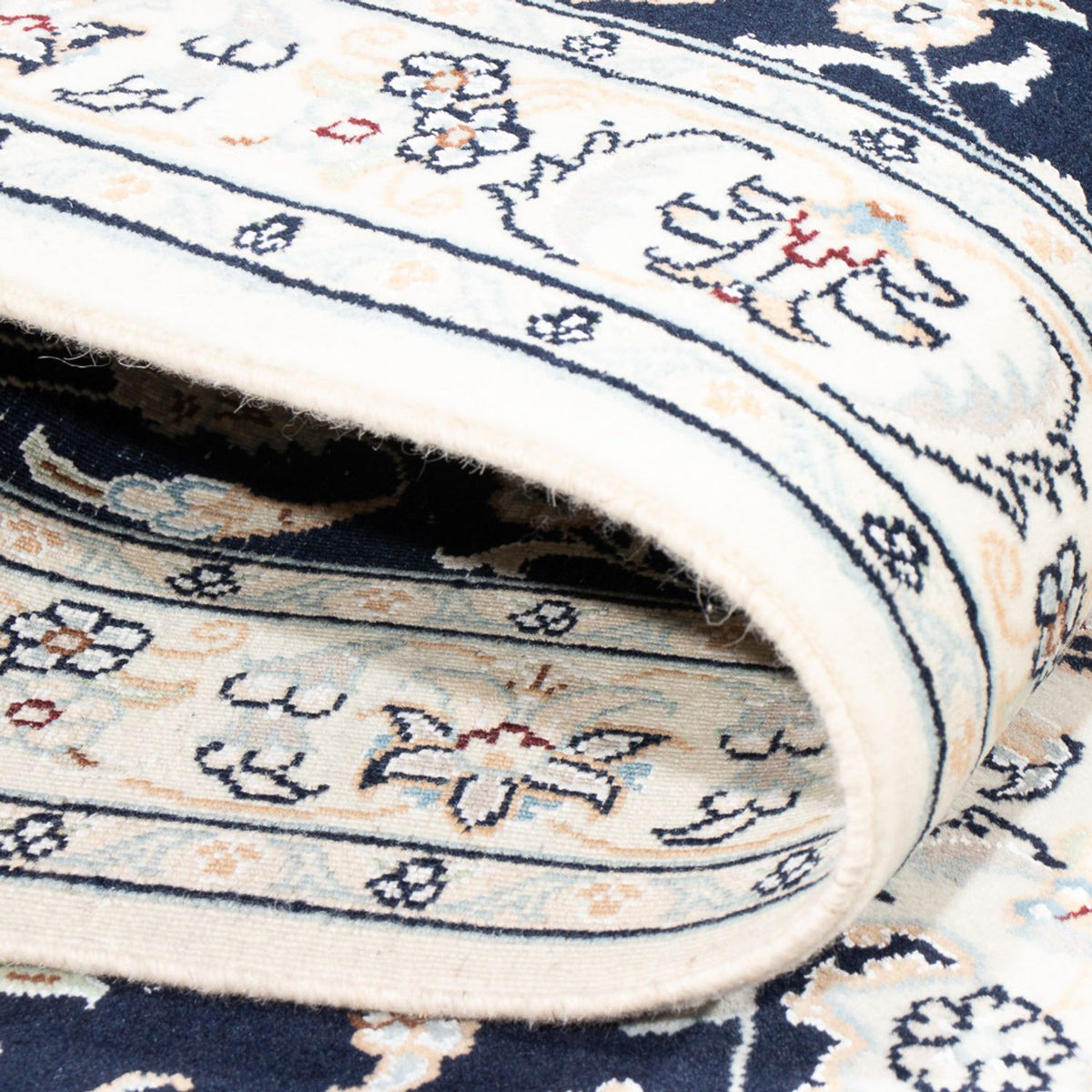 Tapis de couloir Tapis persan - Nain - Premium - 302 x 81 cm - bleu foncé