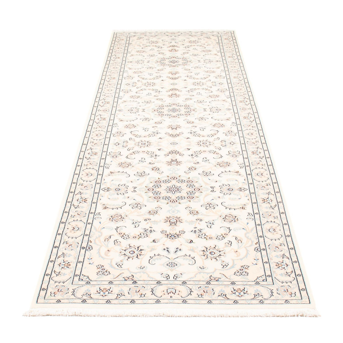 Tapis de couloir Tapis persan - Nain - Premium - 309 x 80 cm - crème