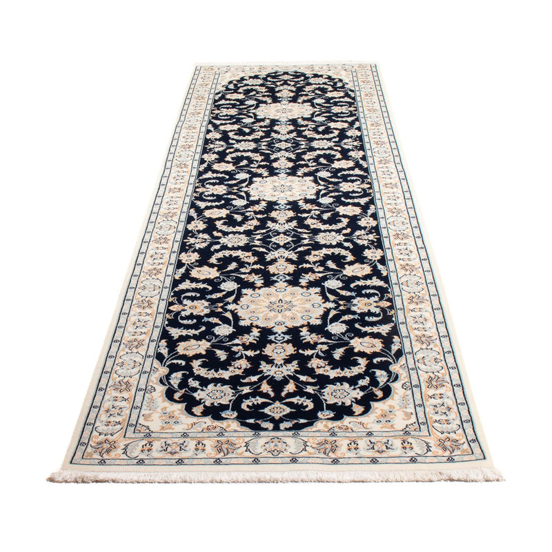 Tapis de couloir Tapis persan - Nain - Premium - 302 x 83 cm - bleu foncé