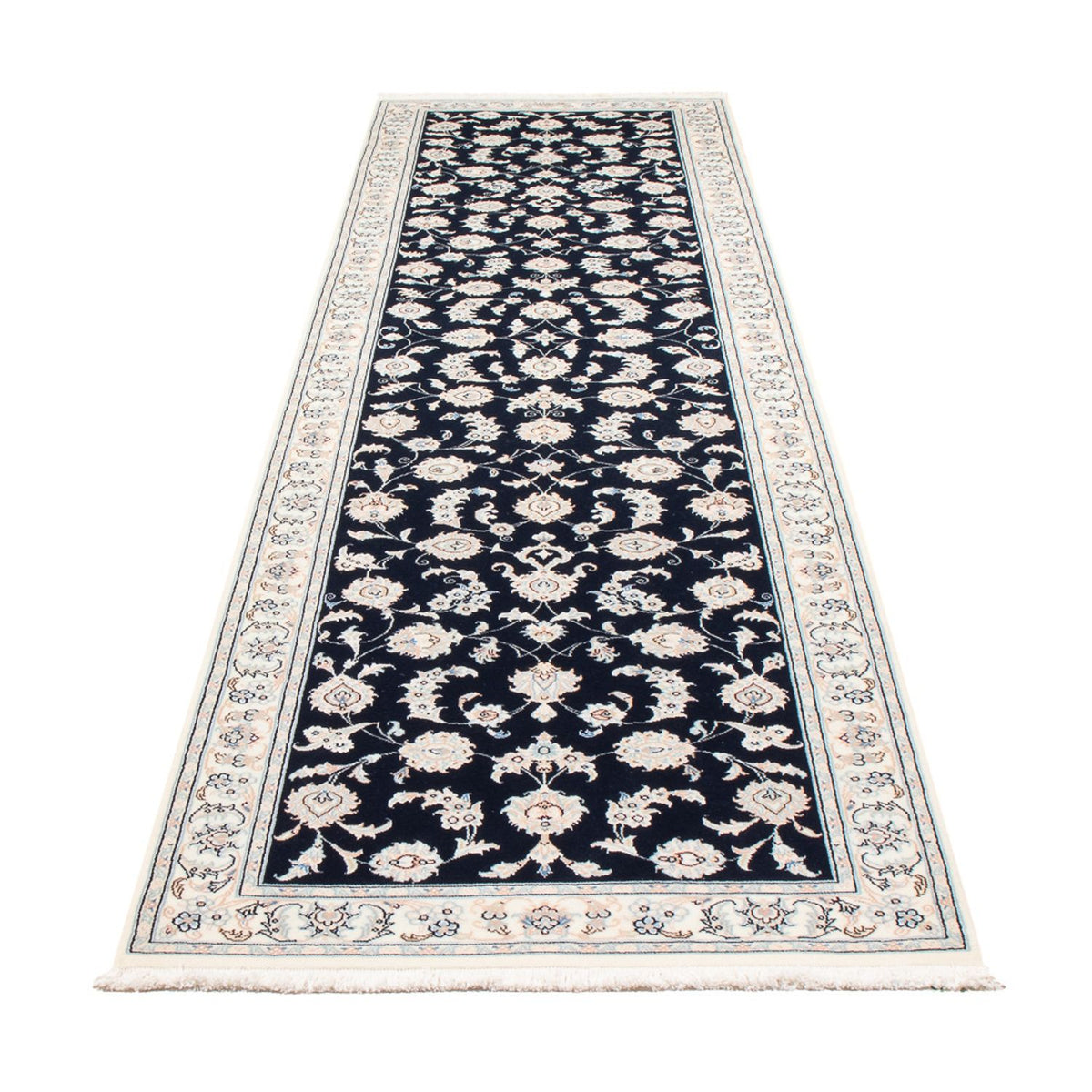 Tapis de couloir Tapis persan - Nain - Premium - 339 x 85 cm - bleu foncé