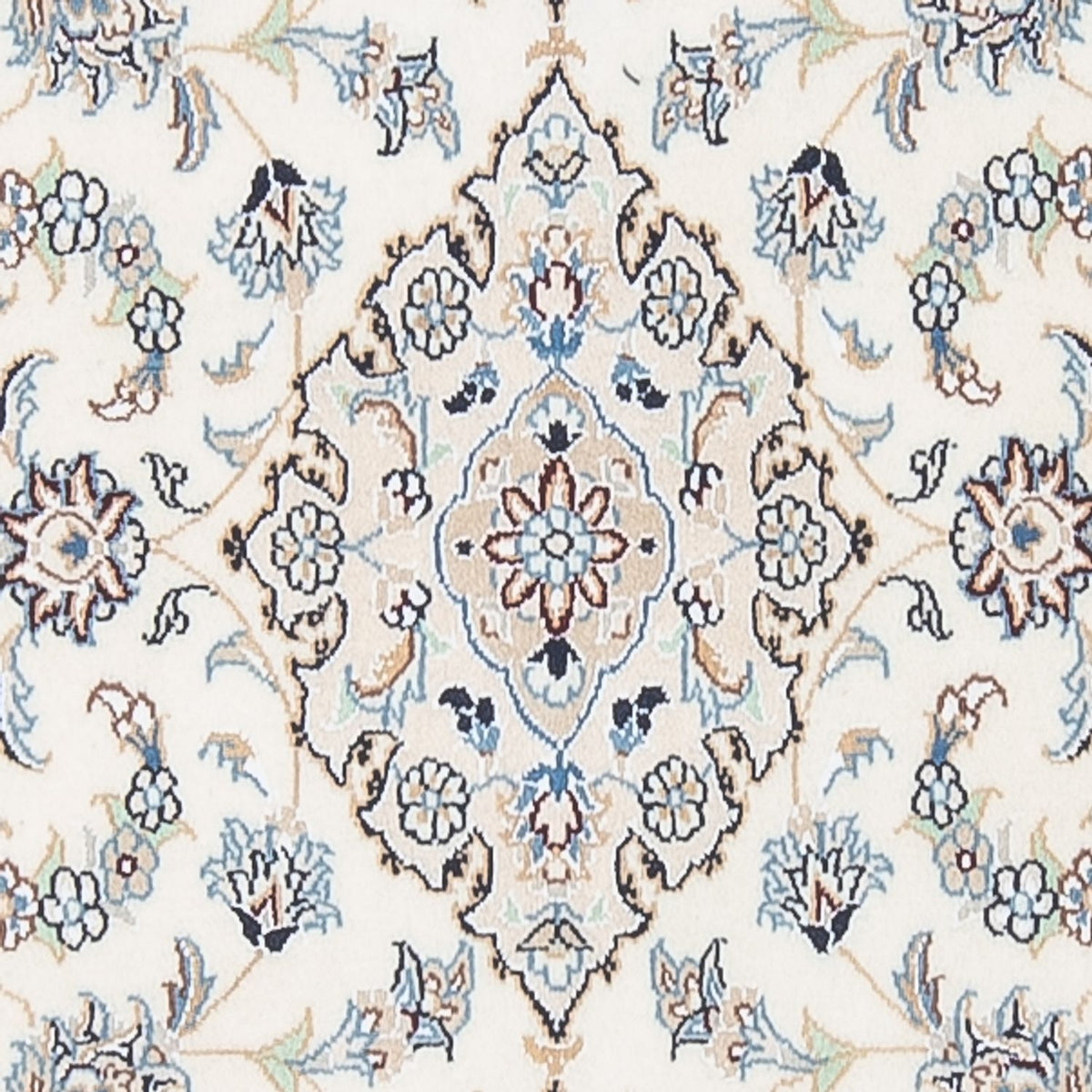 Tapis de couloir Tapis persan - Nain - Premium - 304 x 80 cm - crème