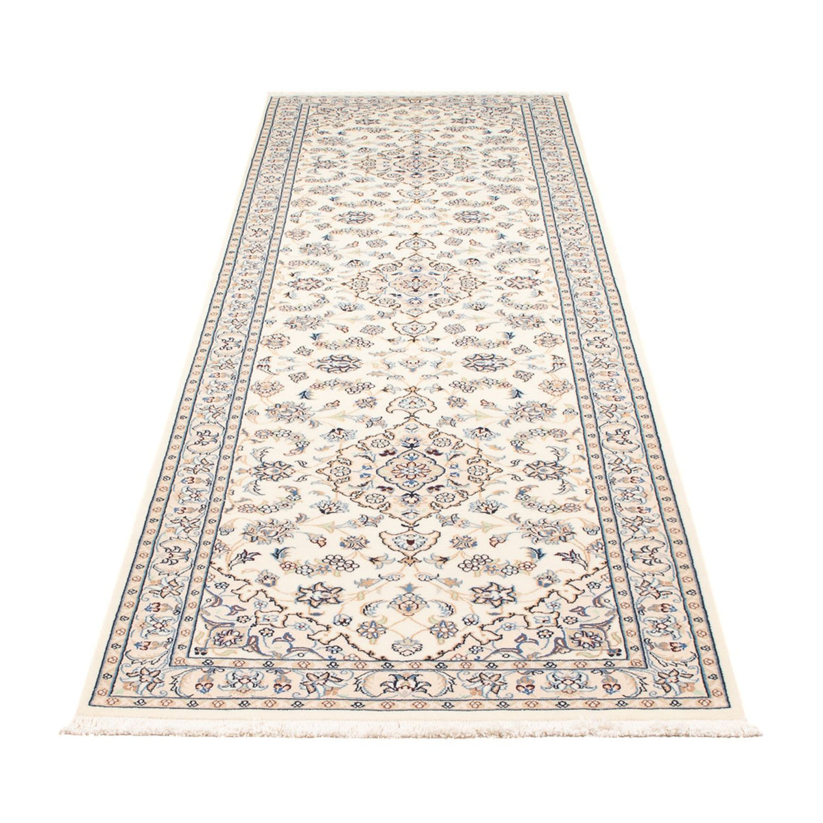 Tapis de couloir Tapis persan - Nain - Premium - 304 x 80 cm - crème