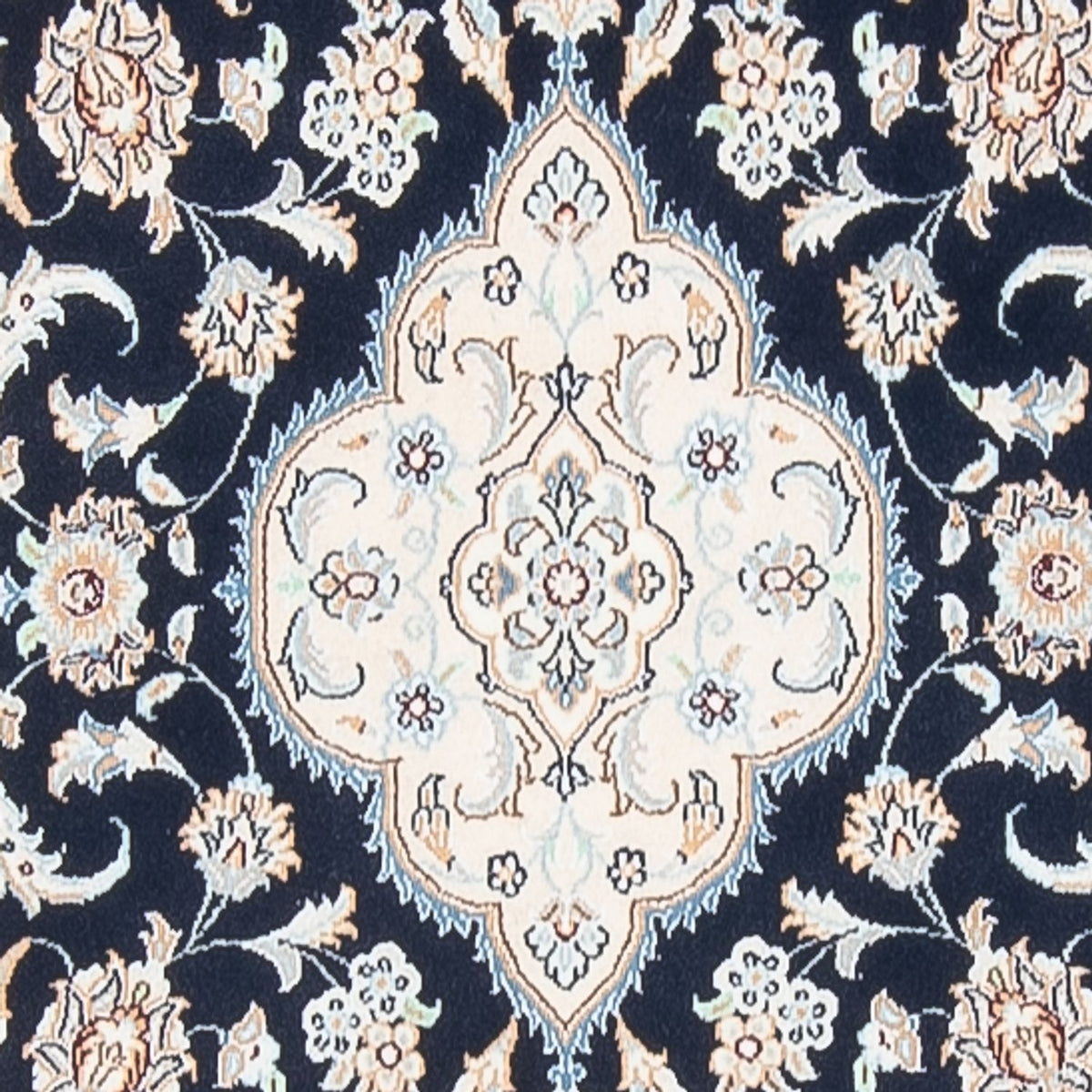 Tapis de couloir Tapis persan - Nain - Premium - 400 x 90 cm - bleu foncé