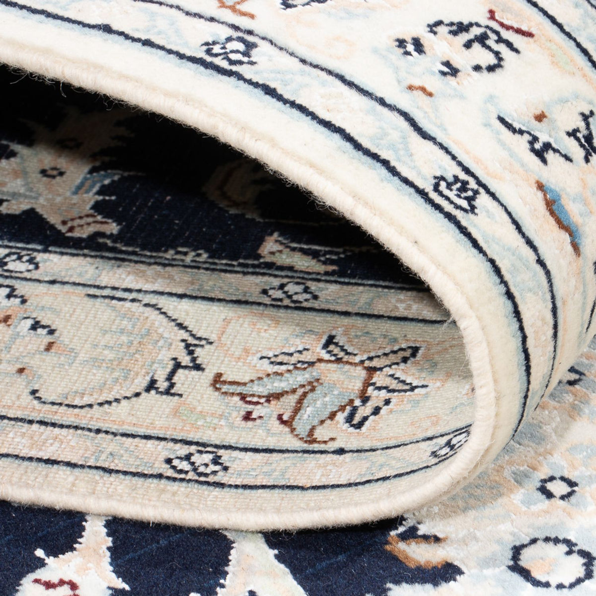 Tapis de couloir Tapis persan - Nain - Premium - 322 x 80 cm - bleu foncé