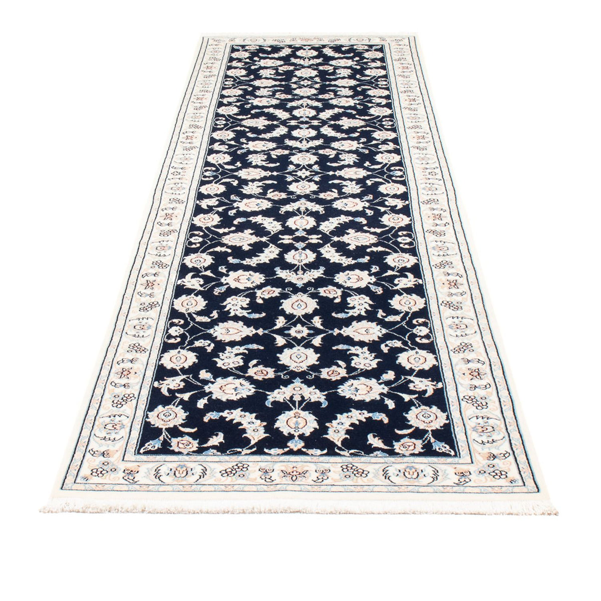 Tapis de couloir Tapis persan - Nain - Premium - 290 x 81 cm - bleu foncé
