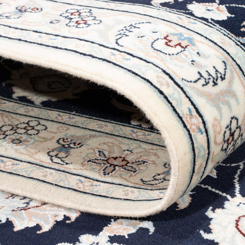 Tapis de couloir Tapis persan - Nain - Premium - 302 x 80 cm - bleu foncé