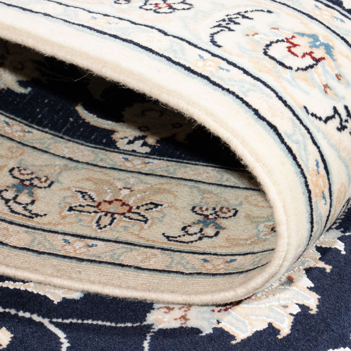 Tapis de couloir Tapis persan - Nain - Premium - 302 x 82 cm - bleu foncé